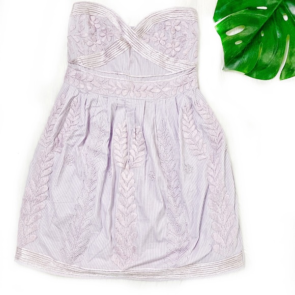 ASOS Dresses & Skirts - ASOS Beaded Purple Strapless Dress Size 8
